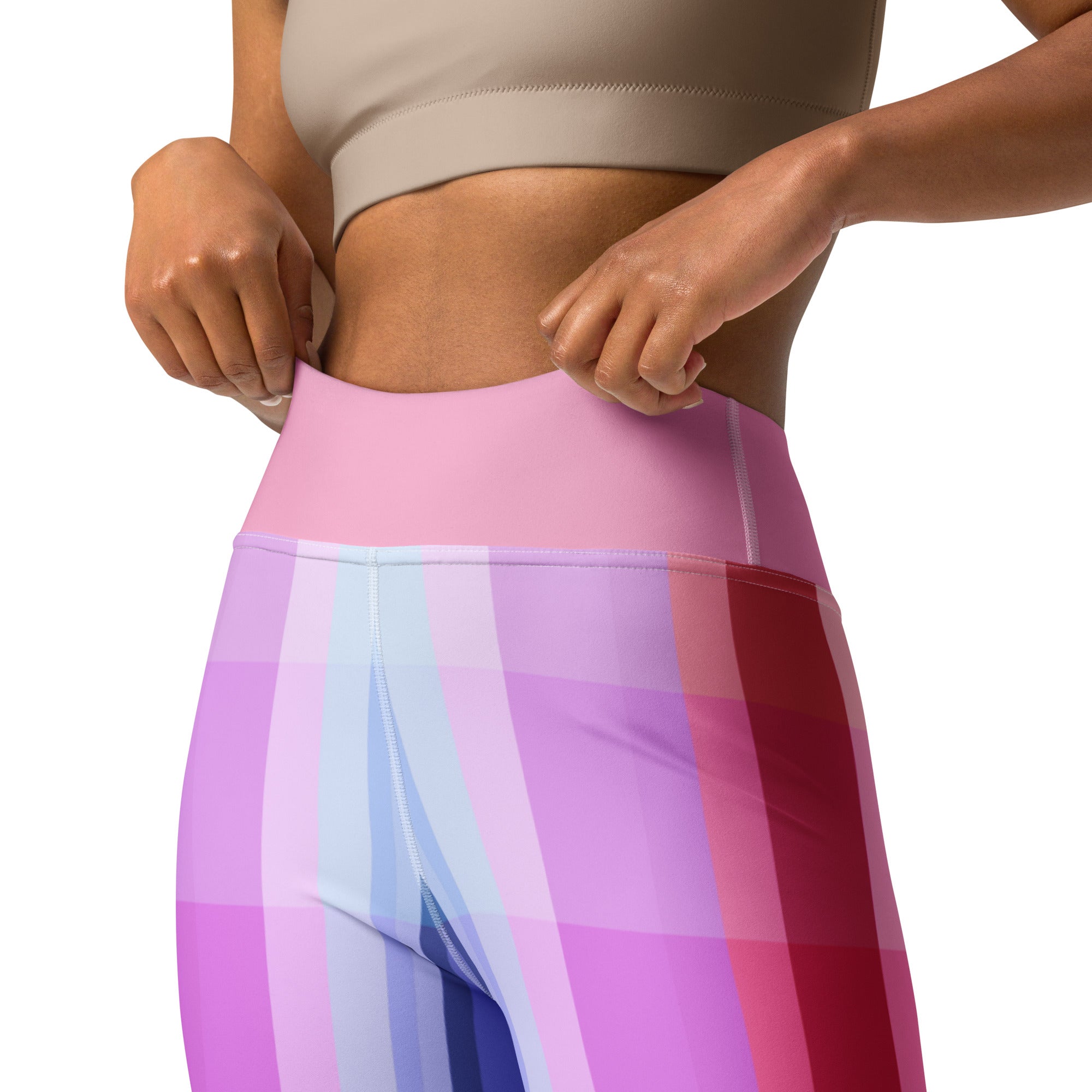 Vibrant Kaleidoscope Vision Yoga Leggings with a dazzling array of colors for an inspired yoga session.