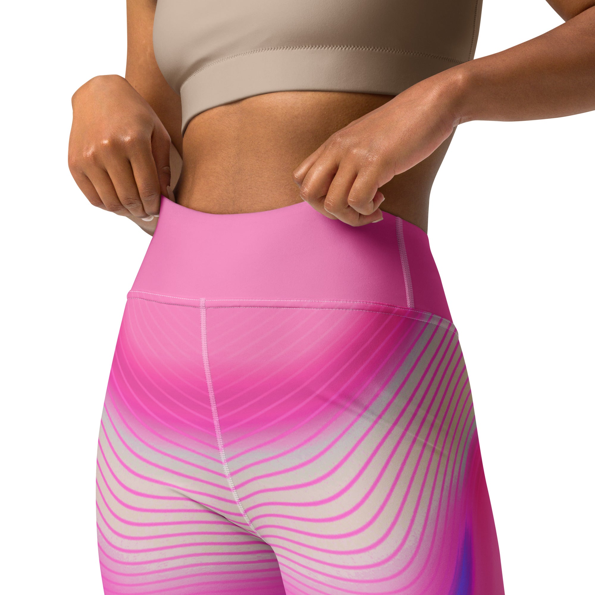 Harmony Wave Leggings supporting flexibility during a challenging yoga class.