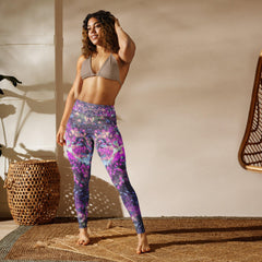 Stretchable fabric of Colorful-Sparkles-II yoga leggings.