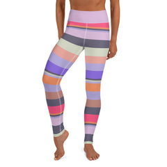 Tropical Bliss Colorful Stripe All-Over Print Yoga Leggings
