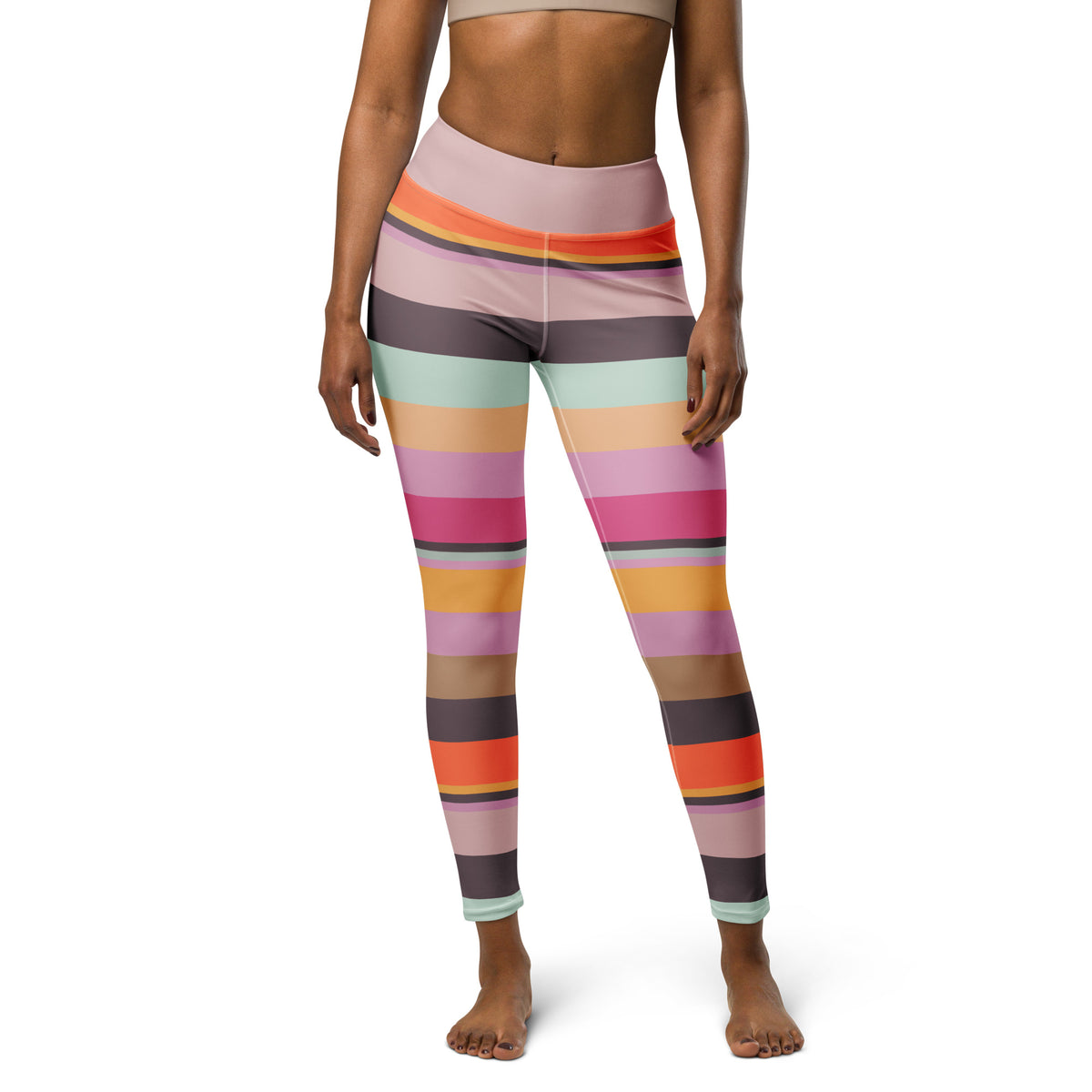 Fiesta Fiesta Colorful Stripe All-Over Print Yoga Leggings