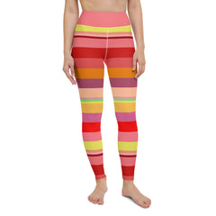 Galactic Rainbow Colorful Stripe All-Over Print Yoga Leggings