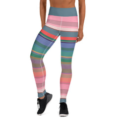 Neon Dreams Colorful Stripe All-Over Print Yoga Leggings