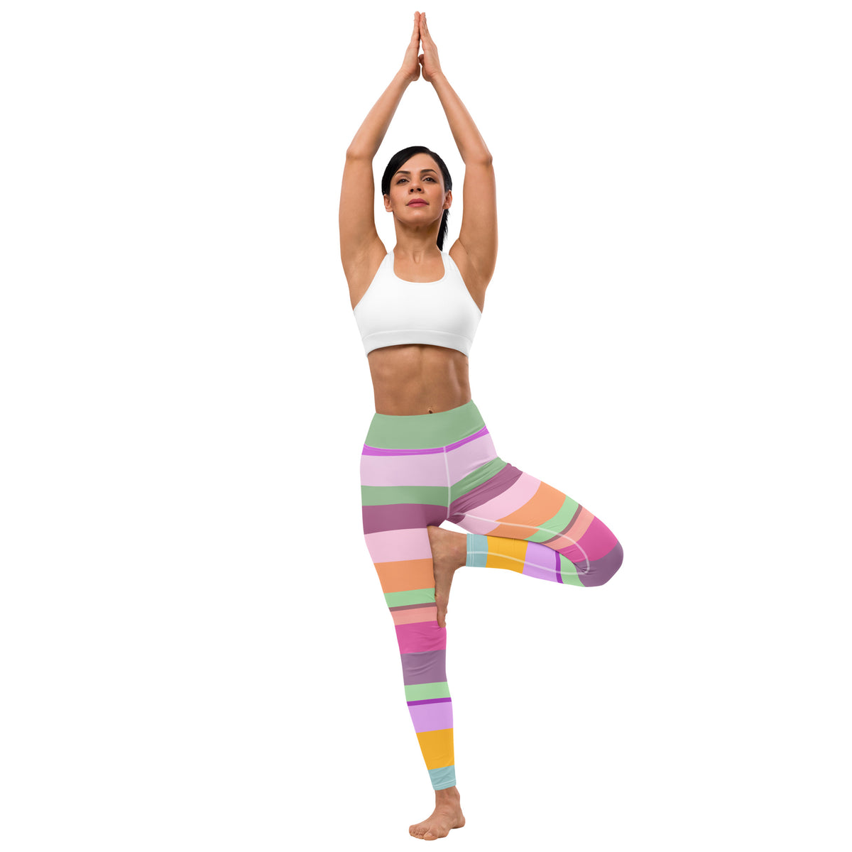 Kaleidoscope Vision Colorful Stripe All-Over Print Yoga Leggings