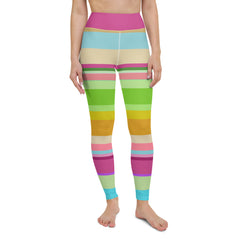 Carnival Confetti Colorful Stripe All-Over Print Yoga Leggings