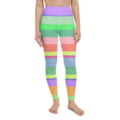 Luminous Galaxy Colorful Stripe All-Over Print Yoga Leggings