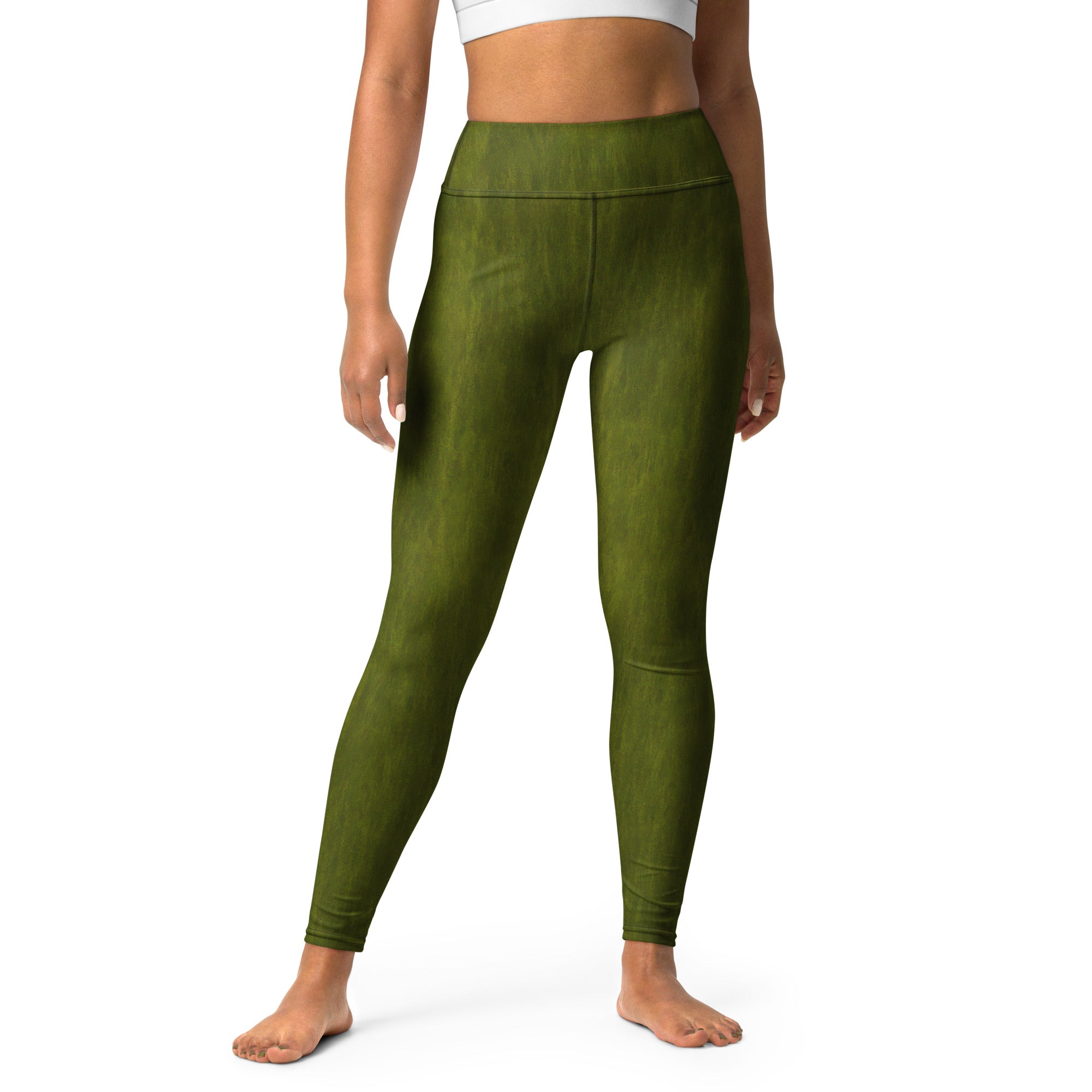 High-Quality Bronze Finish Yoga Leggings with Stretch Fit