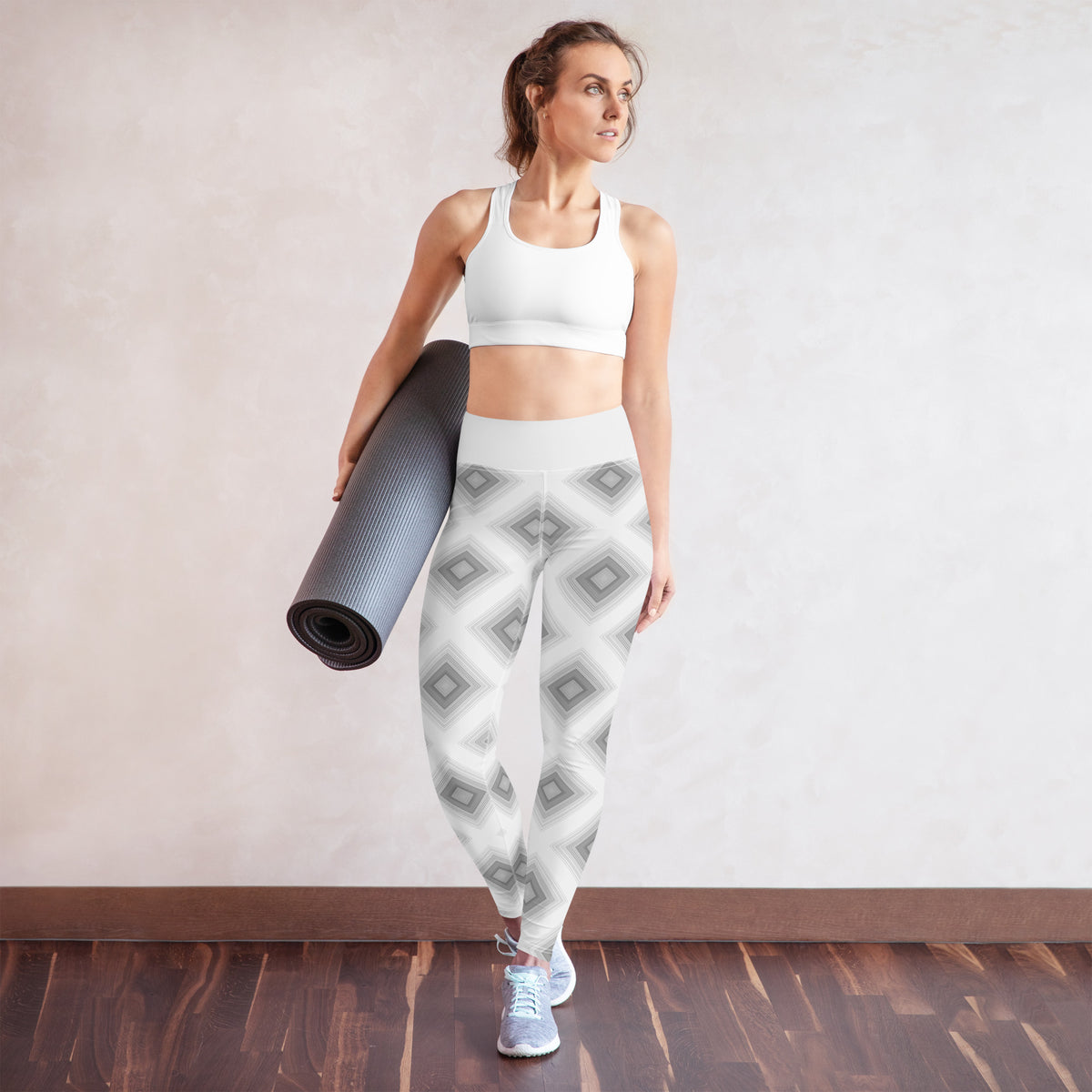 Tribal-patterned yoga leggings for a stylish workout.
