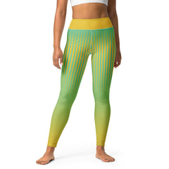 Gradient yoga leggings in crystal clear colors for stylish workout sessions.