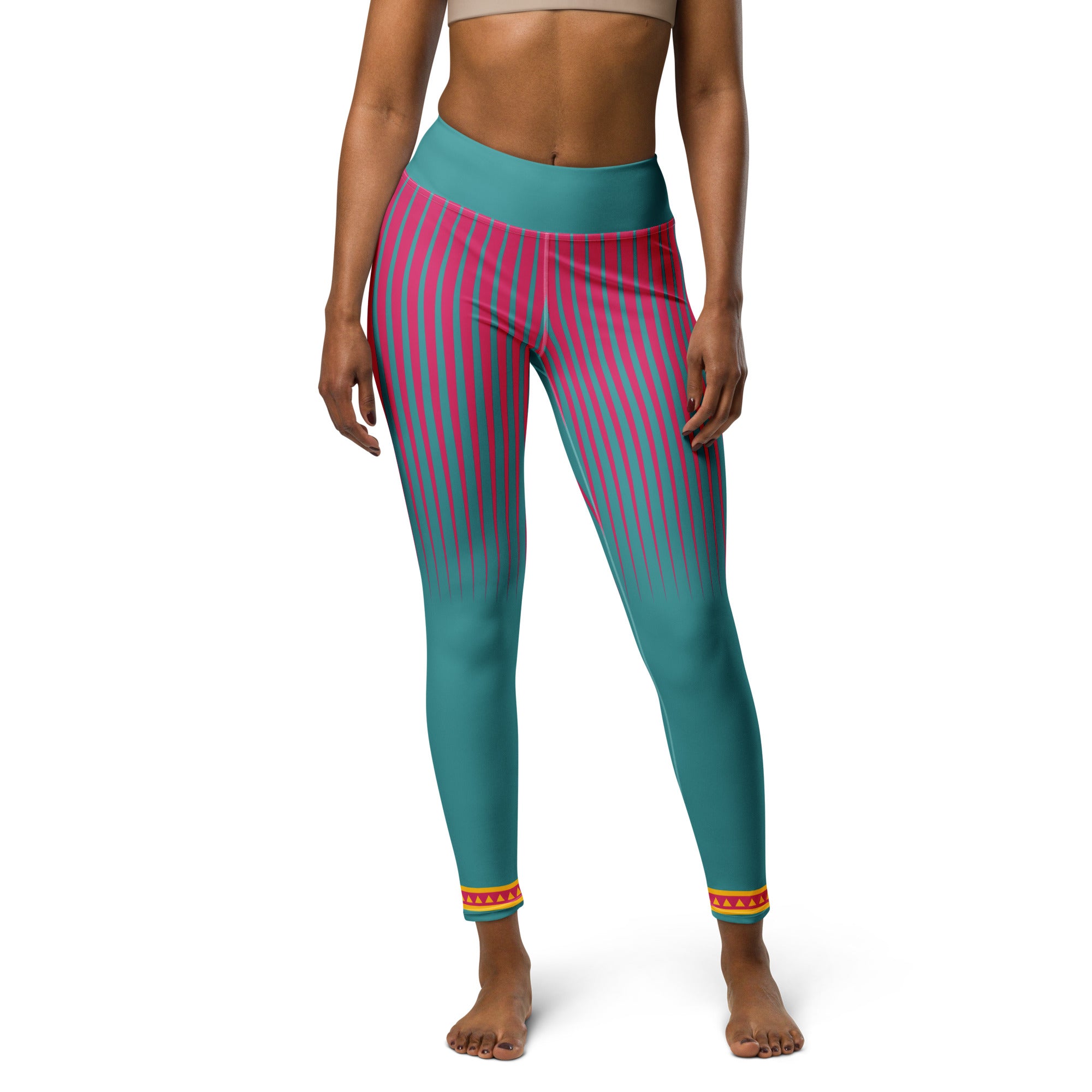 Sapphire Serenity Yoga Leggings displayed on a model in a yoga pose.