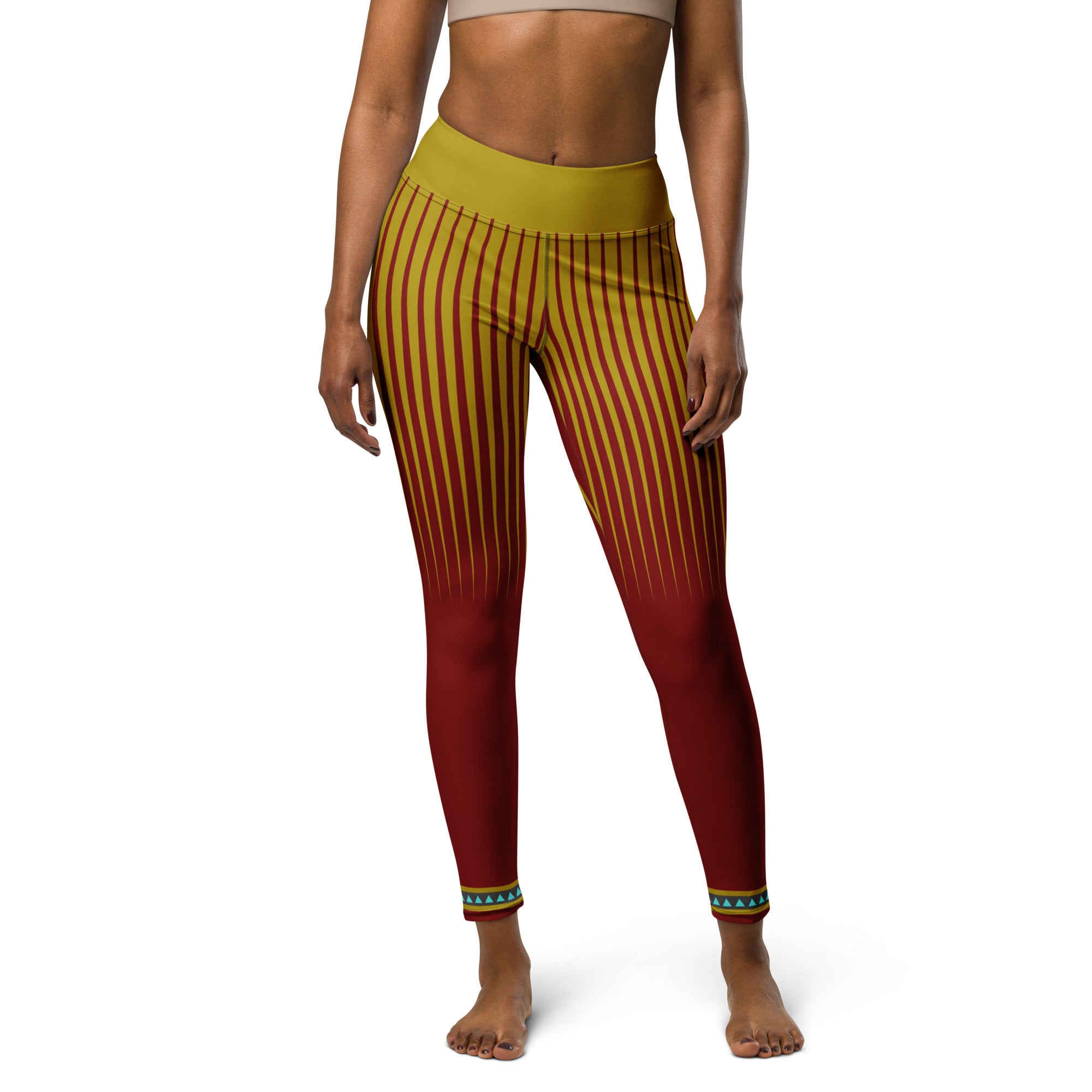 Garnet Glow Yoga Leggings in vibrant red with a comfortable fit.