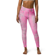 Tabloid Treasures Yoga Leggings styled with accessories for a sporty look.