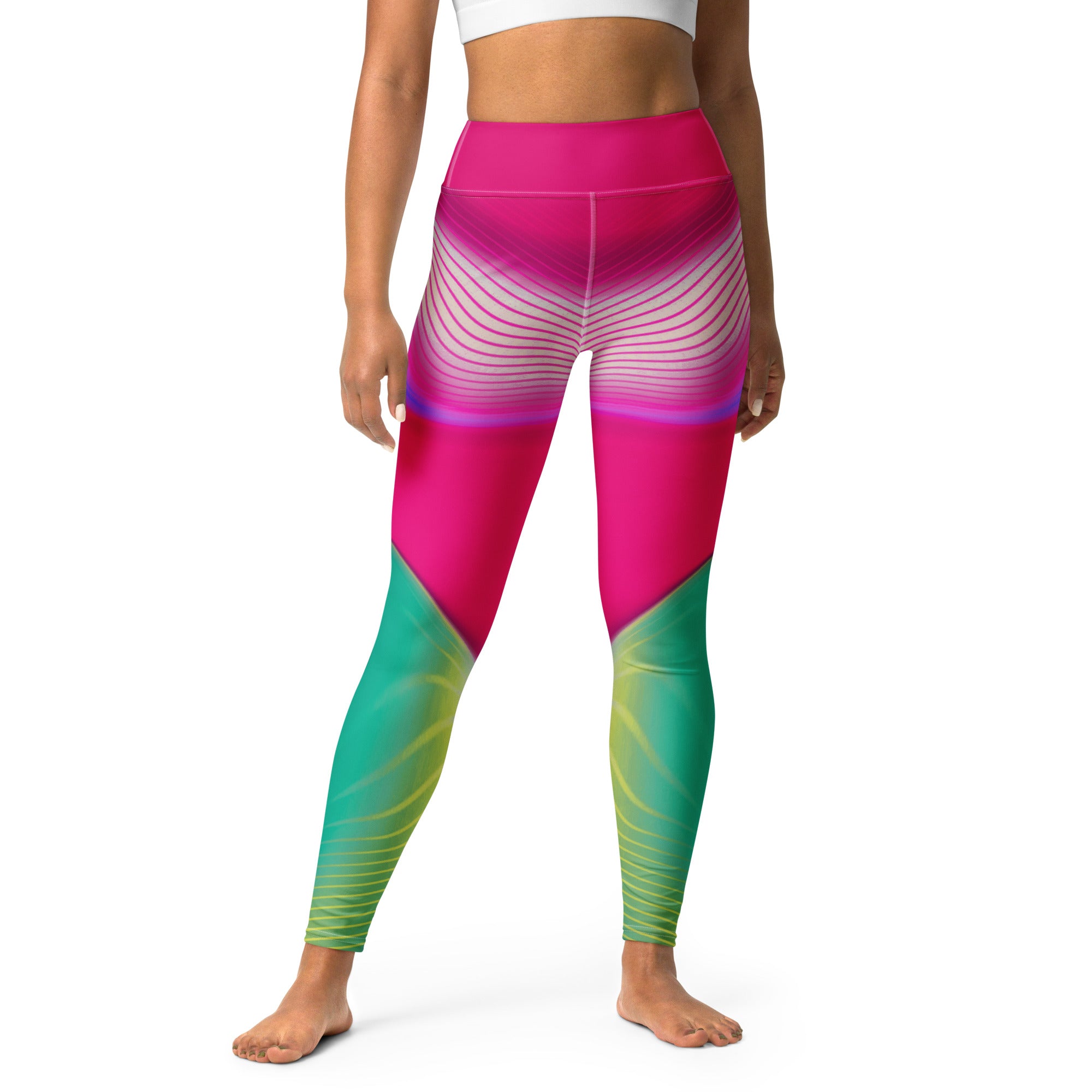 Aurora Wave Leggings complementing the tranquility of a sunrise meditation session.