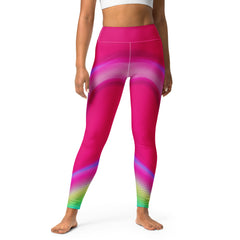 Embracing the universe's energy in a yoga class with Cosmic Flow Gradient Leggings.