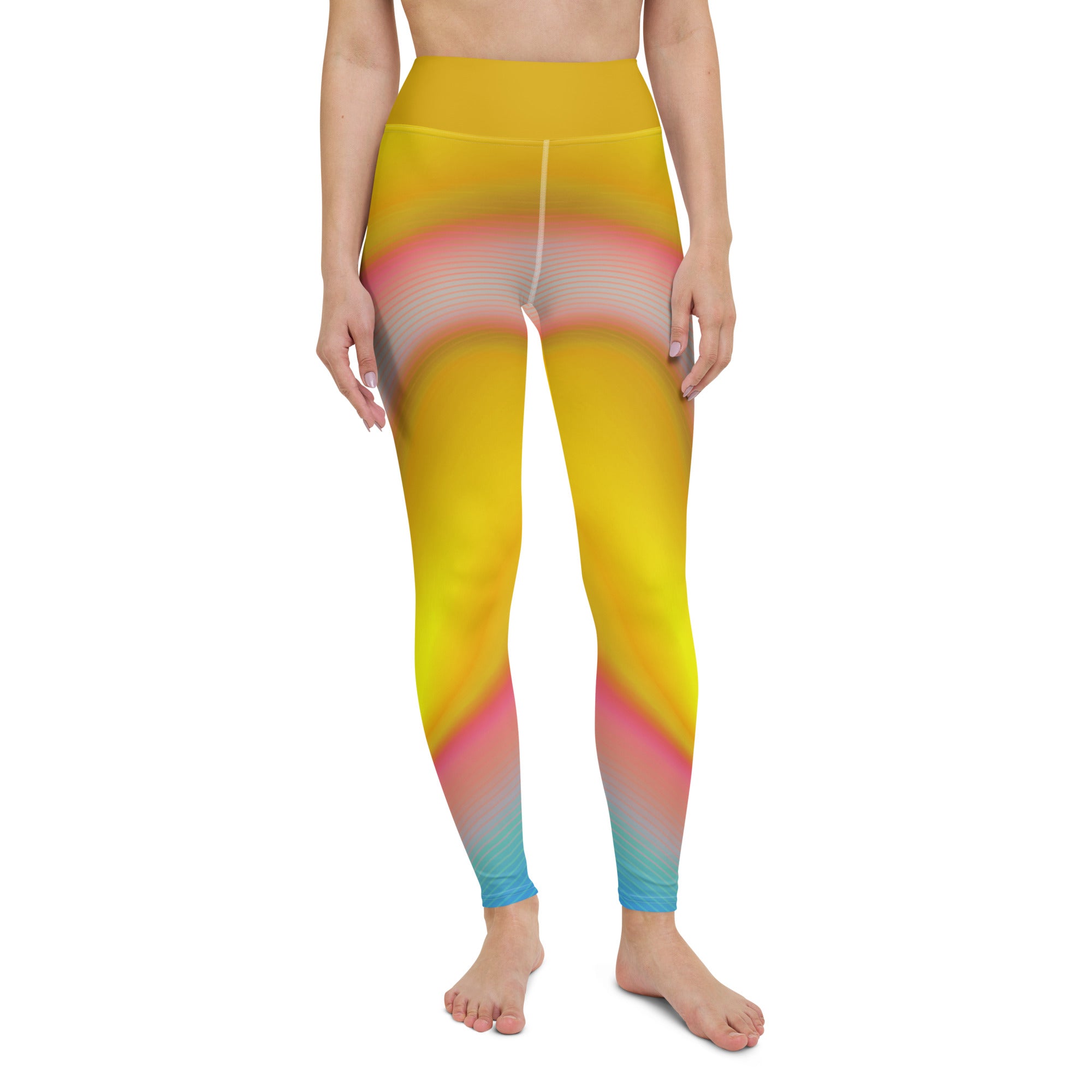 Elevating a fitness routine with the colorful style of Radiant Ripple Yoga Leggings.