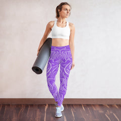 Galactic Groove All-Over Print Yoga Leggings on a clothing mannequin
