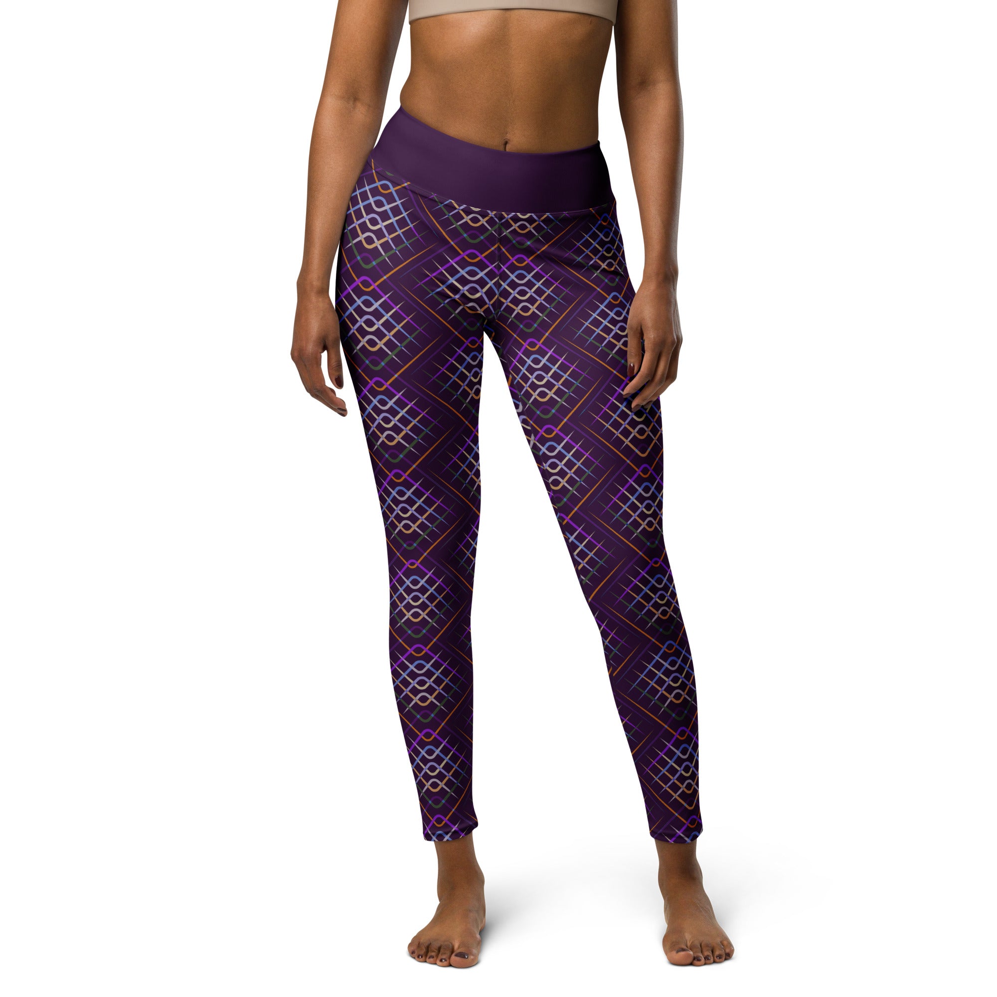 Woman wearing Geometric Pulse Yoga Leggings during workout