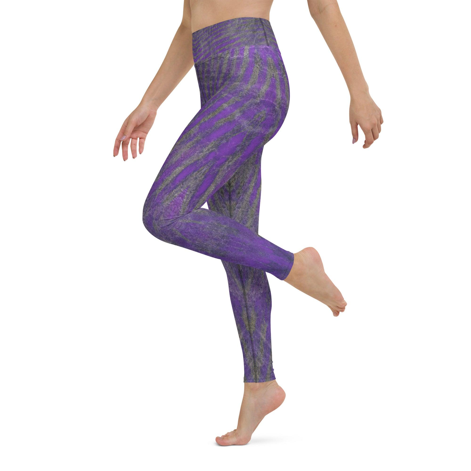 Purple Yoga Leggings product detail shot.