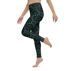 Aqua Waves All-Over Print Yoga Leggings