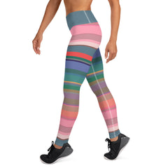 Neon Dreams Colorful Stripe All-Over Print Yoga Leggings