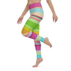 Carnival Confetti Colorful Stripe All-Over Print Yoga Leggings