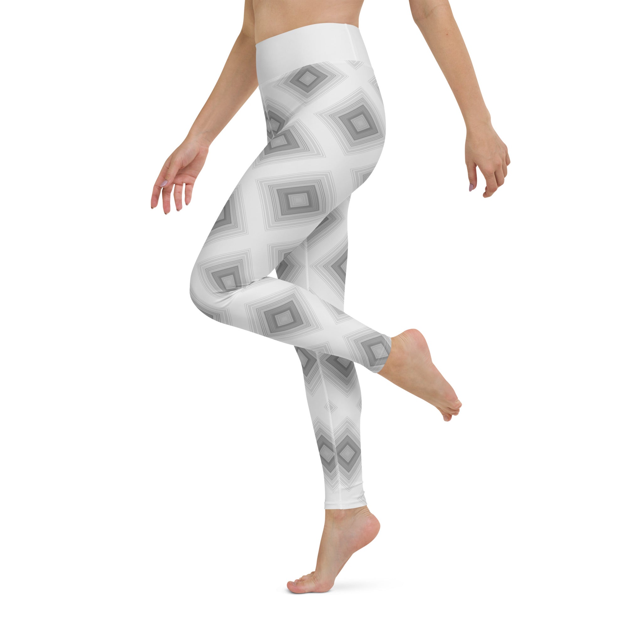 Fashionable yoga leggings with unique tribal tapestry print.