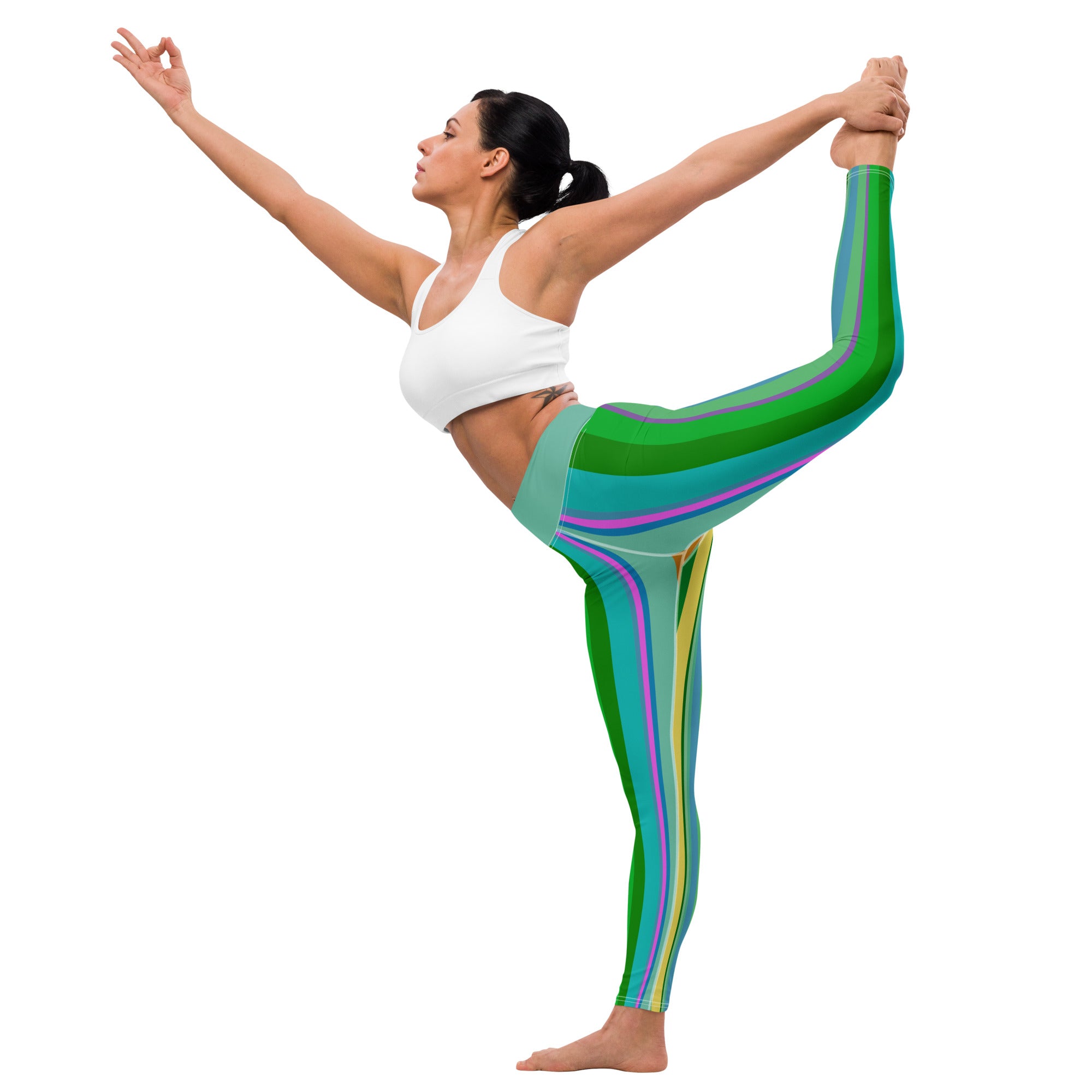 High-performance yoga leggings with a dazzling carnival-inspired cosmic design for all your fitness needs."