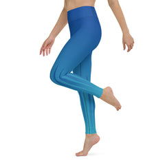 Elevate your workout wardrobe with the vibrant colors and serene patterns of our tropical-inspired gradient leggings.