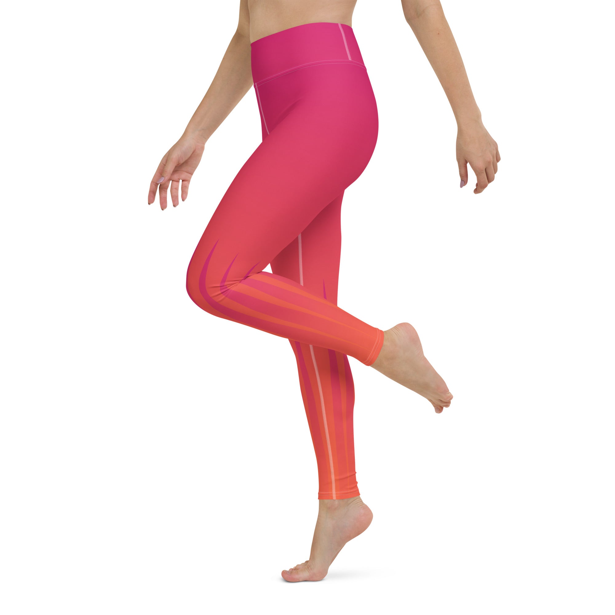 Embrace the warm, soothing colors of a desert sunset in your yoga practice with these Desert Dusk Leggings.