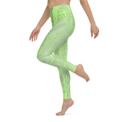 Newspaper Nouveau Yoga Leggings lifestyle shot, perfect for fitness and leisure.