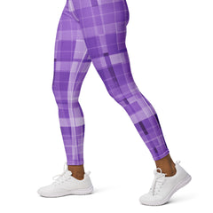 Indigo Stride Yoga Leggings styled with a white tank top for a classic look.