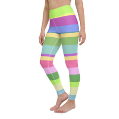 Rainbow Cascade Colorful Stripe All-Over Print Yoga Leggings
