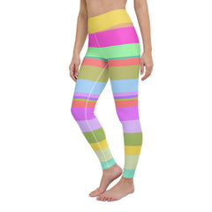 Fiesta Flamenco Colorful Stripe All-Over Print Yoga Leggings