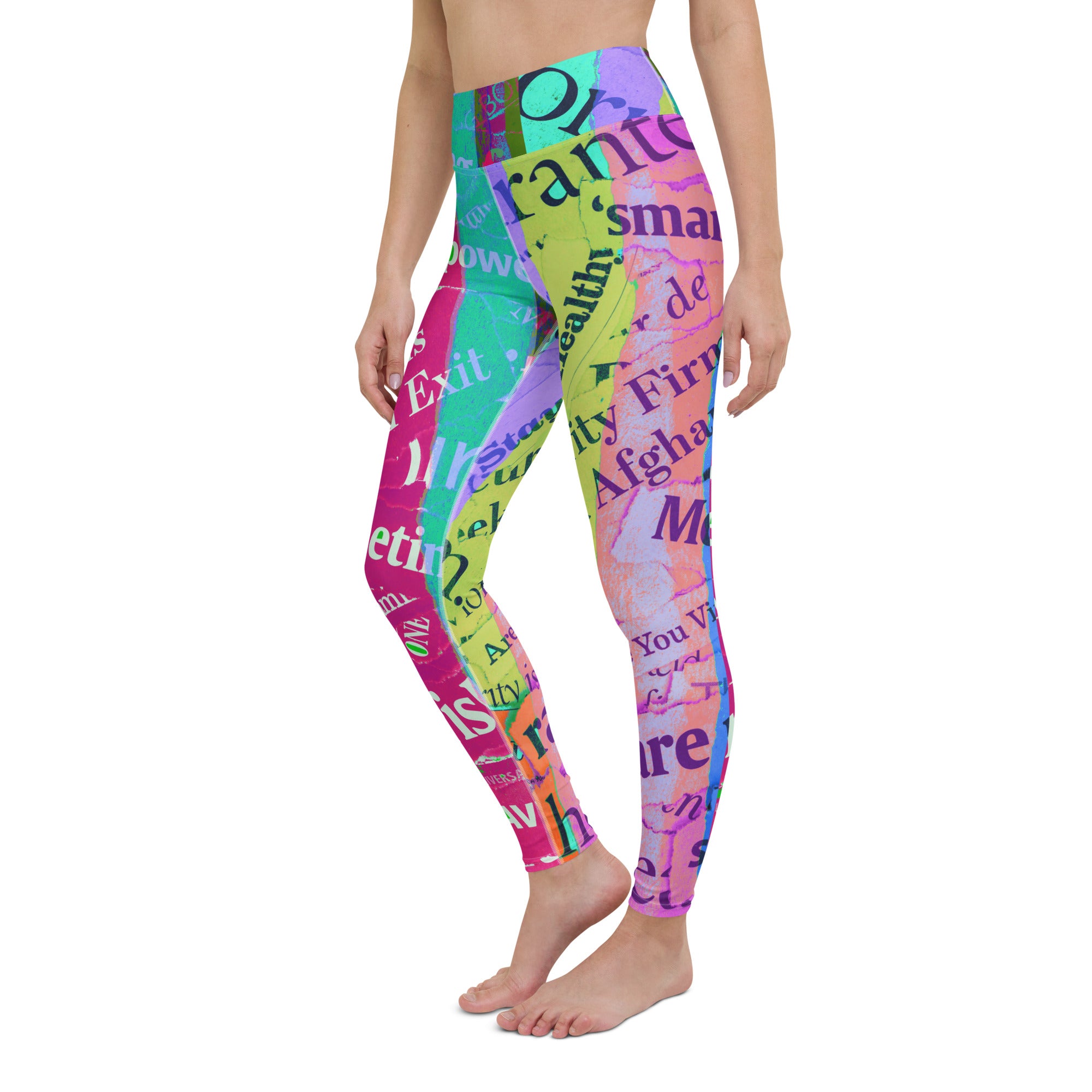 Classified Chic Yoga Leggings paired with a yoga mat and accessories.