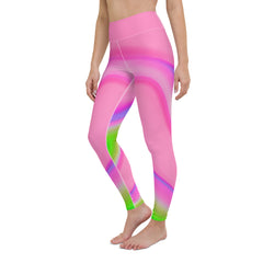 Flowing through yoga poses with the vibrant colors of Sunset Bliss Leggings.