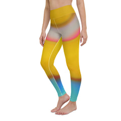Engaging in a balanced yoga pose with Harmony Wave Wavy Gradient Leggings.