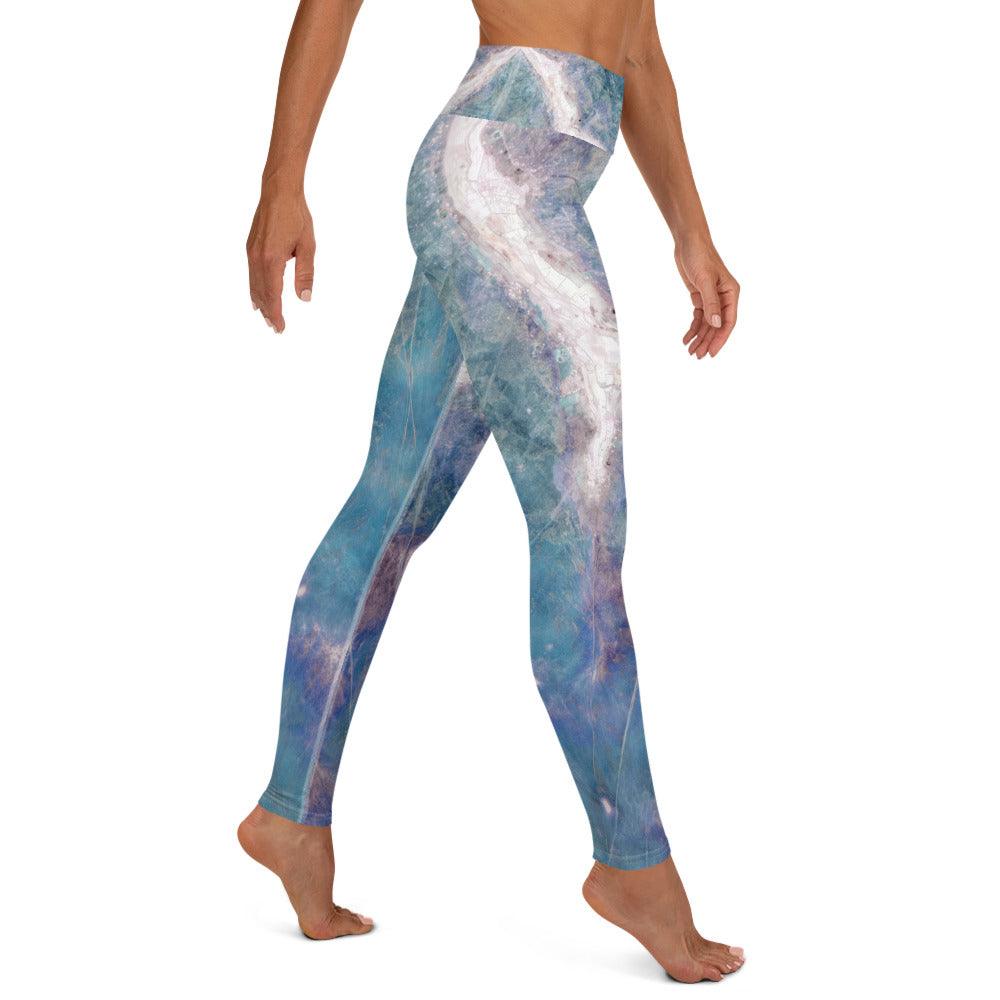 Close-up of Blue Moon Yoga Leggings fabric.