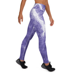 Blue Moon IV Yoga Leggings paired with a yoga mat and water bottle.