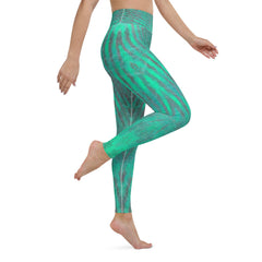 Vibrant Aqua Leggings for a standout look in your yoga class