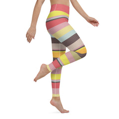 Electric Sunrise Colorful Stripe All-Over Print Yoga Leggings