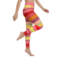 Galactic Rainbow Colorful Stripe All-Over Print Yoga Leggings