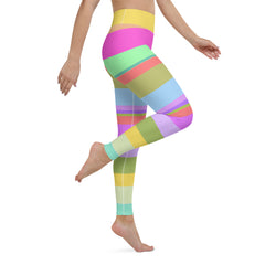 Fiesta Flamenco Colorful Stripe All-Over Print Yoga Leggings