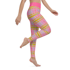 Serenity Grid Box Stripe Yoga Leggings for active women