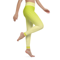 Lifestyle image of a person wearing Onyx Orbits Yoga Leggings during a yoga class.