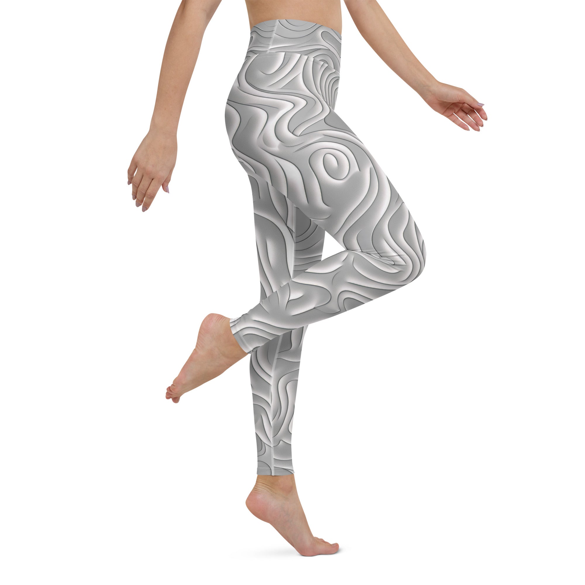 Model wearing Tropical Tempest All-Over Print Yoga Leggings.