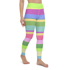 Rainbow Cascade Colorful Stripe All-Over Print Yoga Leggings