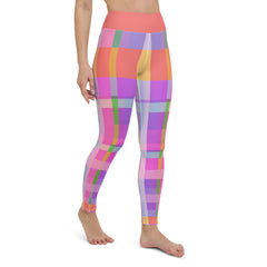Vibrant Geometric Maze Yoga Leggings, perfect for adding a pop of color and pattern to your practice.