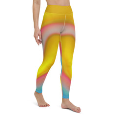 Perfecting a yoga pose in the vibrant Radiant Ripple Wavy Gradient Leggings.