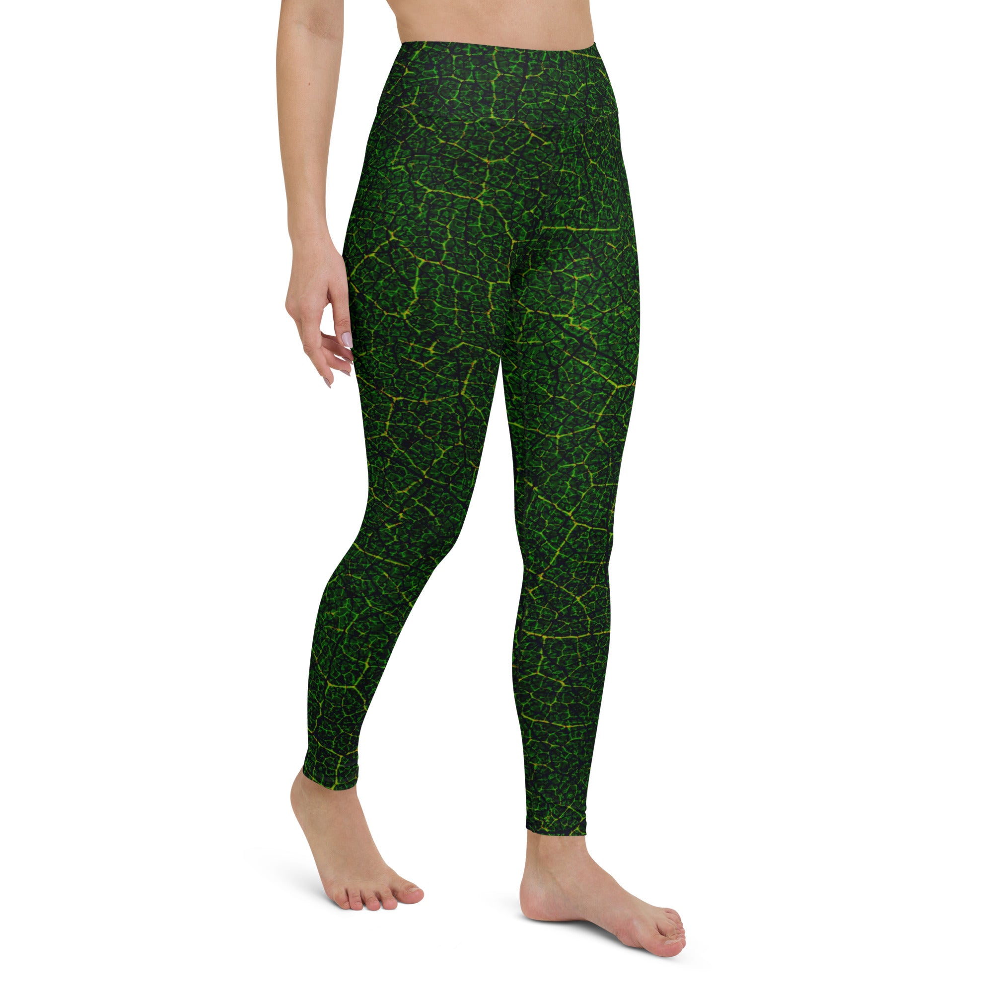 Styling Verdant Vines Yoga Leggings for a casual outing, demonstrating their versatility and nature-inspired charm.