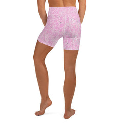 Elegant design details of Feminine Dance Moves III Yoga Shorts for athletic wear.